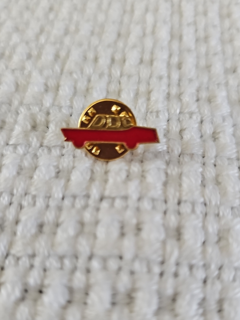 Vintage Gold and Red Enamel Defensive Driving Course Completion Pin